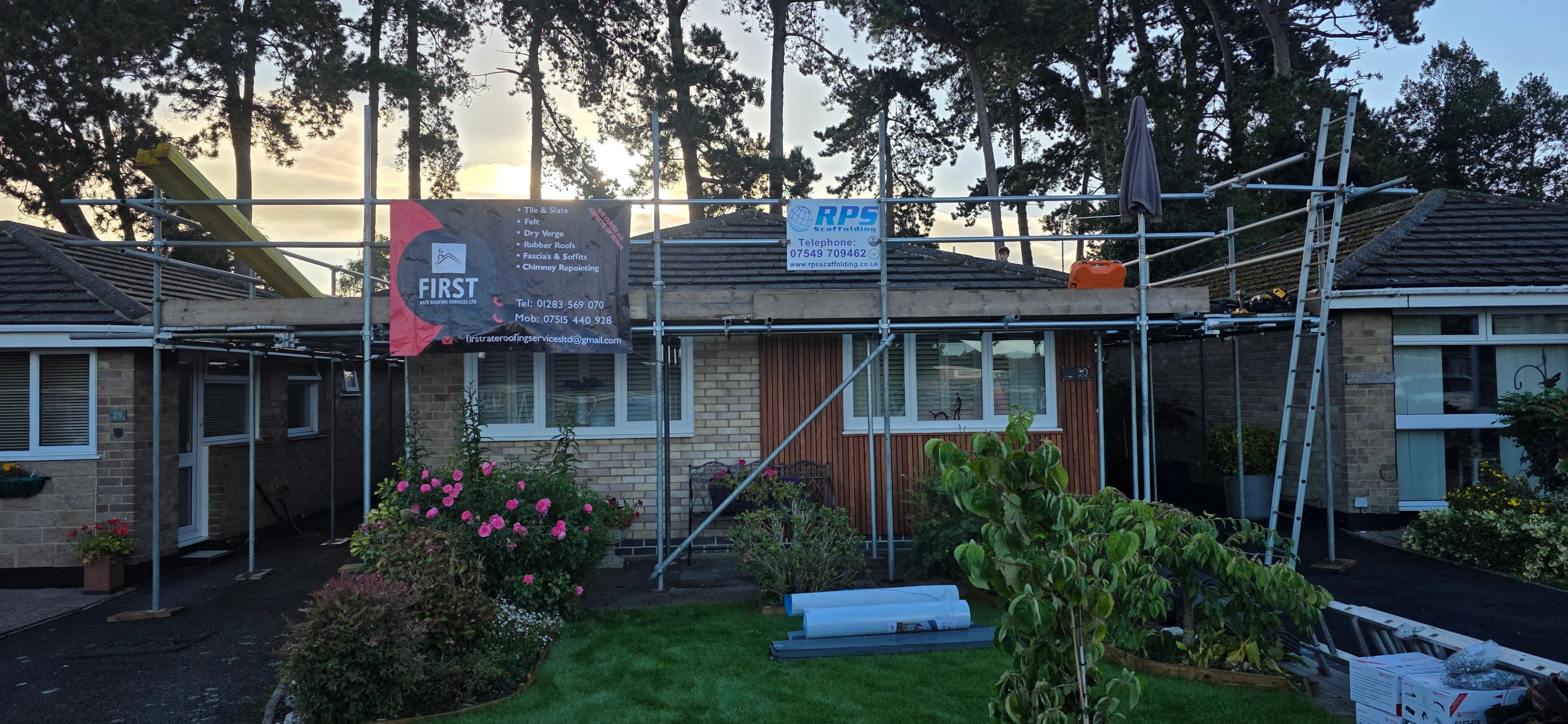 Completed single-storey bungalow after re-roofing